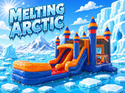 Melting Arctic Double Lane Slides -Wet or Dry (Free Banner)