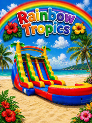 18 FT Rainbow Tropics Dual Lane Waterslide
