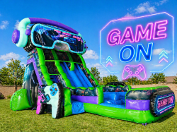 21 Ft Game On Dual Lane Water Slide